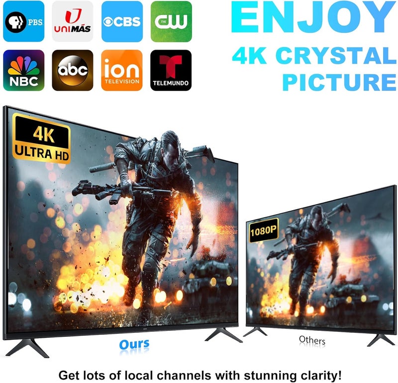 BEIMQN TV Antenna for Smart TV Indoor, Digital Antenna for Local Channels, Support 4k 1080p with Strong Magnetic Base, Long Range Reception with Amplifier Signal Booster for Old/HD TVs - Image 3